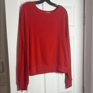 Red Women's Pullover Sweater WILDFOX Soft Long Sleeve Size Small